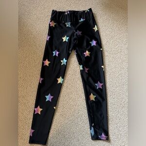 Size M Terez rainbow star foil leggings